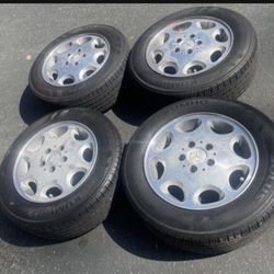 4 X 195/65r15 5x112 5x4.41 Mercedes Stock Audi Vw Wheels Rims With Good Tires !!!!