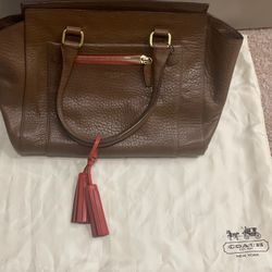 Brown coach leather purse