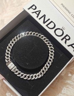 Pandora Timeless Pave Cuban Chain Bracelet  20cm,7.9in