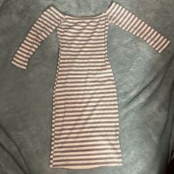Size Small Grey And White Striped Dress 