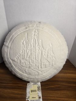 Wicked For Good Katie Kime Round Pillow Embroidered Glinda Castle