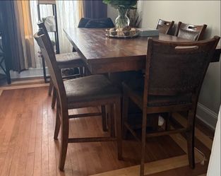Brown Tall Rectangle Table