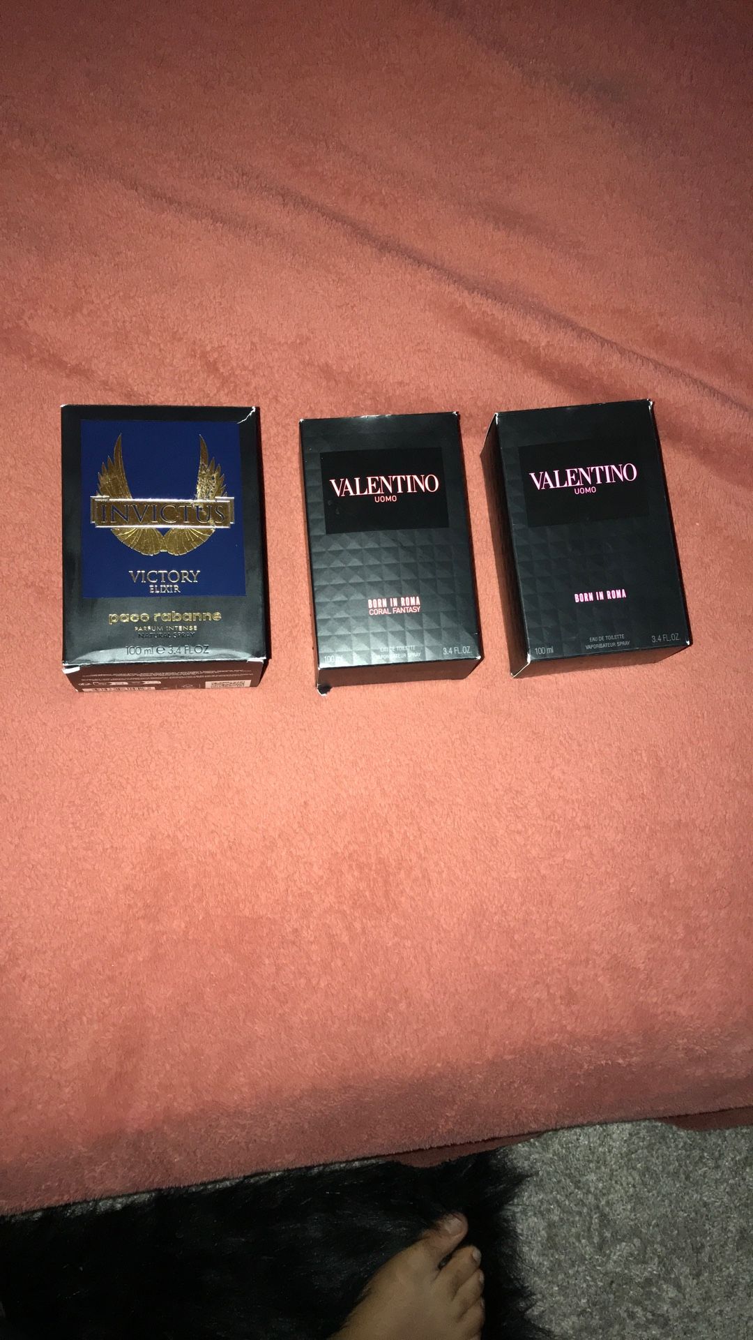 3 colognes for sale invictus elixer valentino coral fantasy valentino edt