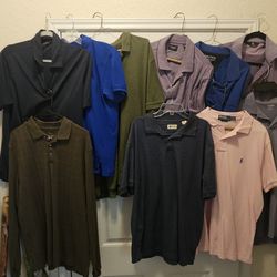 Quality Men’s Polo Shirts Medium and Large All in Great Condition $5 each, all 10 for $40