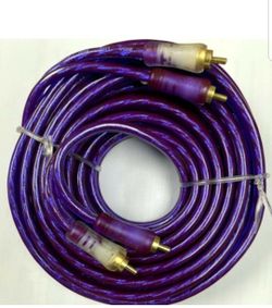 🔥RCA-20FT, 2 Channel RCA Connection Cable, shielded Twisted Pair, (20ft ) purple