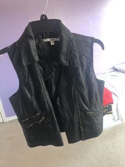 Leather black vest