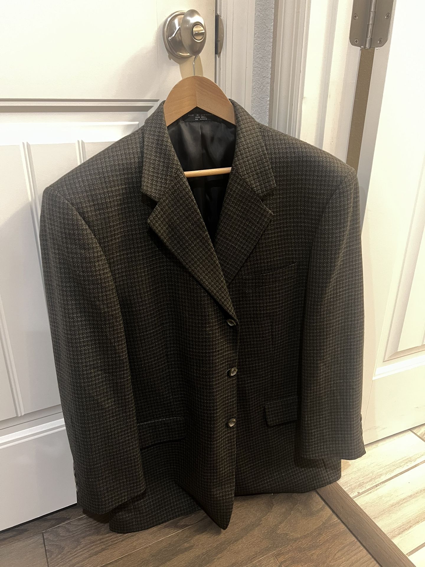 Men's Vintage Jones New York Pure Wool Houndstooth Blazer