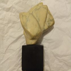 ANTIQUE  ITALIAN CARRERA MARBLE MARKED STONE SCULPTURE 