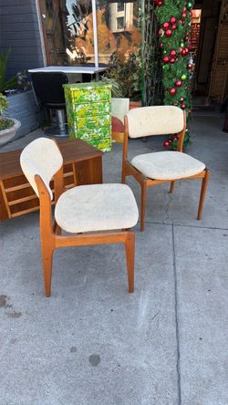 Mid century teak wood chairs