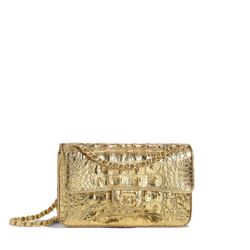 Chanel gold crocodile bag