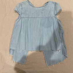 Zara Open Back Denim Top 