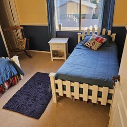 Two Twin Beds And Night Stand