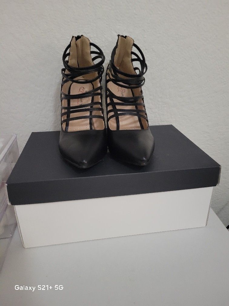 beautiful and elegant black high heels
