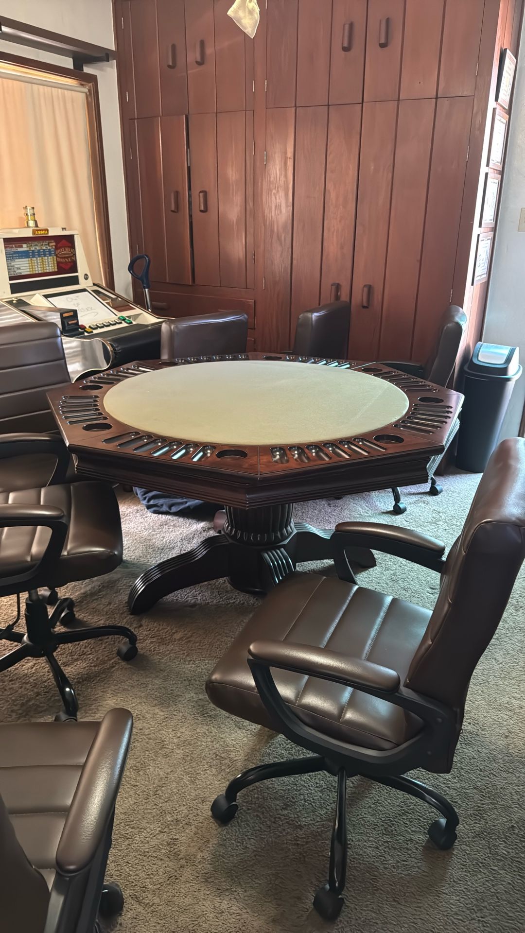 Poker Table/ Chess Table With 6 Chairs