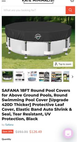 SAFANA 18FT Round Pool Covers for Above Ground Pools