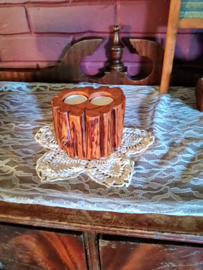 Live Wood Candle Holders/Wedding Decor
