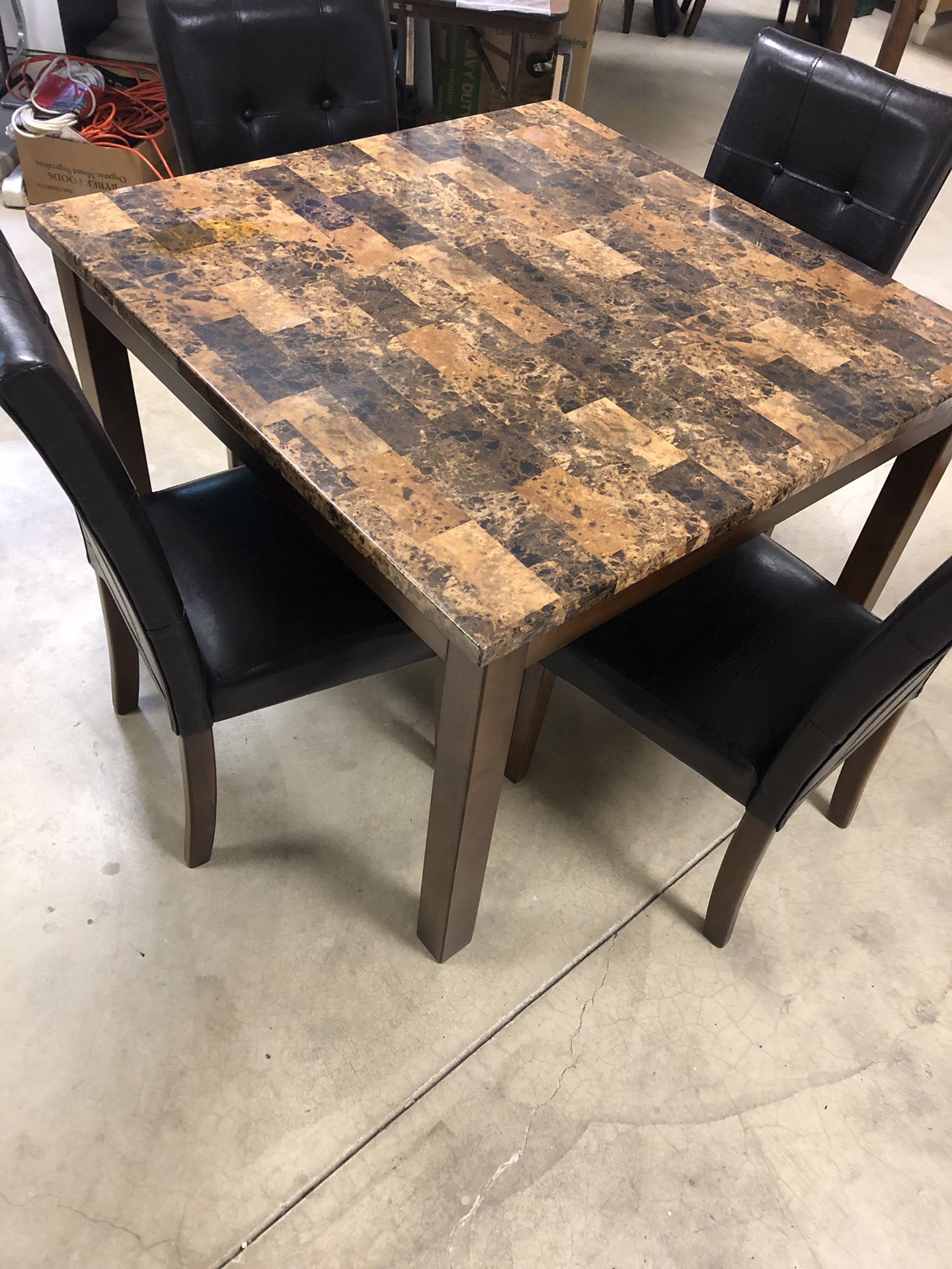 Faux marble square table