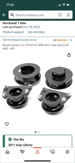 Rough Country 2.5" Lift Kit for 2008-2012 Jeep Liberty KK 4WD - 687