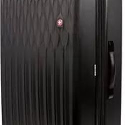 SwissGear 8018 Hardside Expandable Luggage with Spinner Wheels, Black, Checked-Large 27-Inch