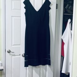 Gorgeous Ralph Lauren Navy V-Neck Dress, Sz 14