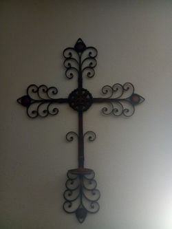 Large cross candle holder