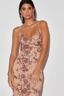 slim fit dress slacks Lulus rose gold sequined tank dress size M NWT