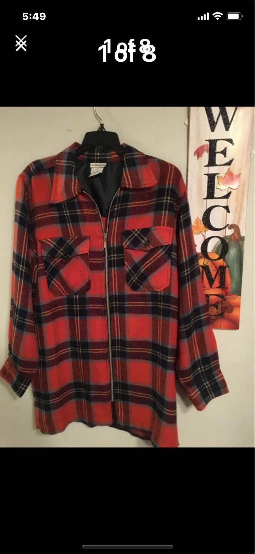 Vintage Flannel Shirt Zipper Jacket
