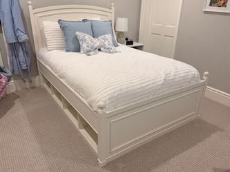 Full size bed frame with storage