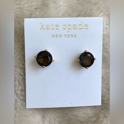 Kate Spade Smoky Gray Gold Filled Stud Earrings