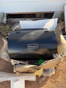 the smoker KingChii Barrel pellet smoker