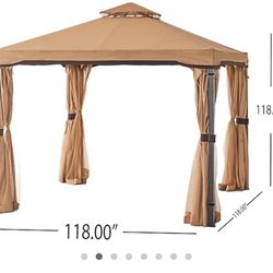 Christopher Knight Home CKH Skyline Gazebo, Nutmeg