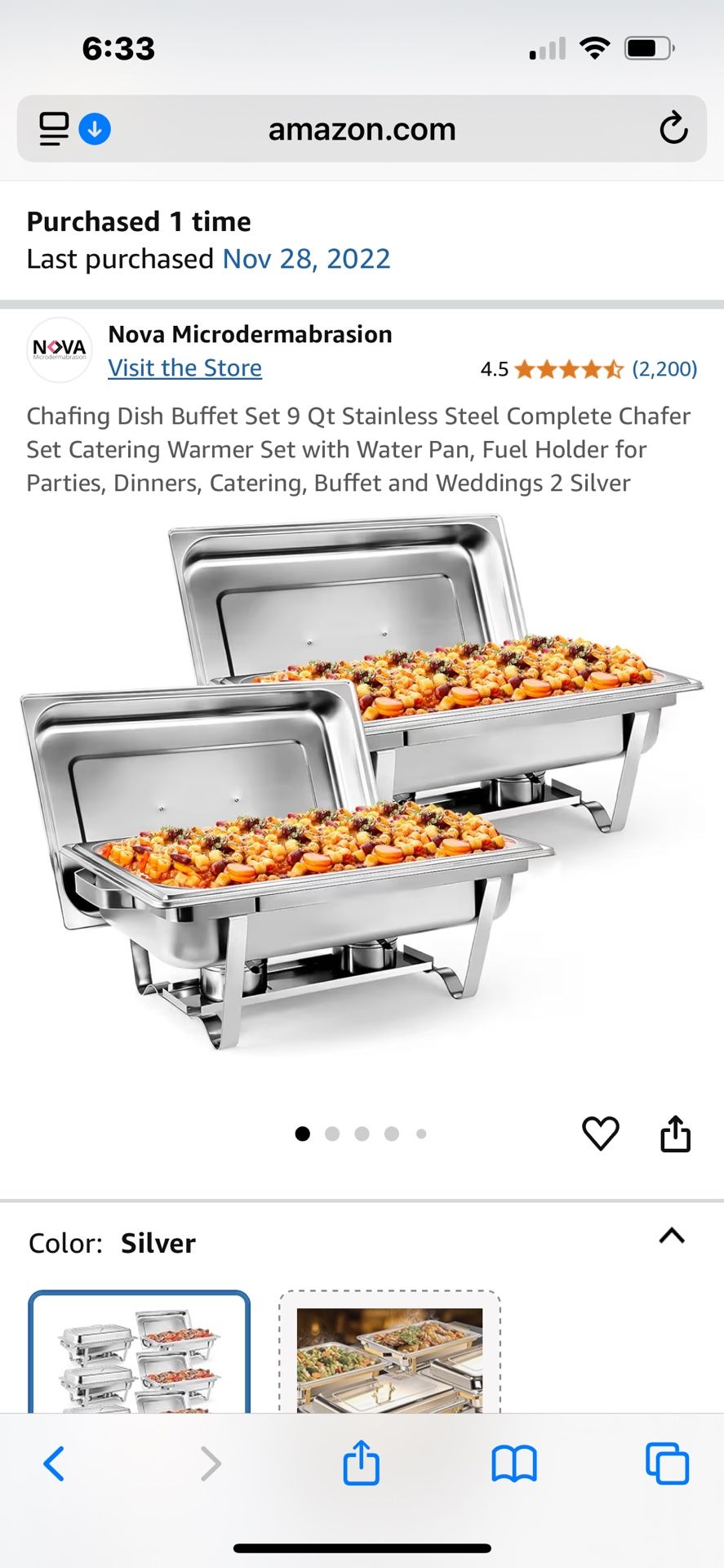 Six Buffet Servers Used Twice