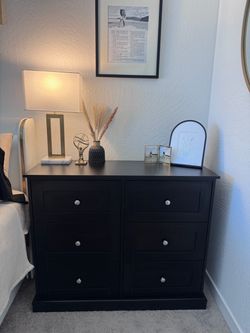 Modern Black 6-Drawer Dresser — Fully Refreshed