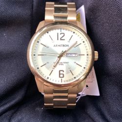 Armitron Water Resistant Stainless Steel Gold Watch New