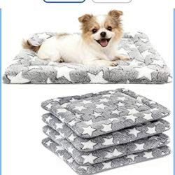 New Dog Bed Mat 4 Pcs - Reversible Dog Crate Bed Mats, Soft & Breathable Kennel Pad, Durable Crate Bed for Small Dogs & Cats
