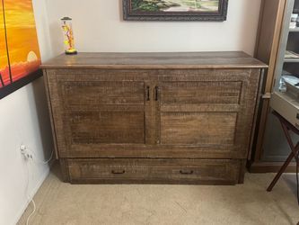 Rustic Wood Cabinet Bed