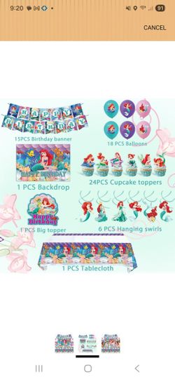 Little Mermaid Birthday Decorations Pack 