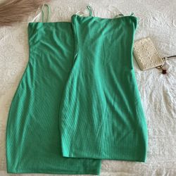 Green Spaghetti Strap Dress