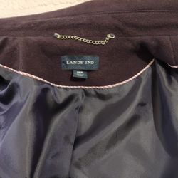 Lanes' End Womans Coat 18W Above Knee Wool Blend Lined Single Breasted 