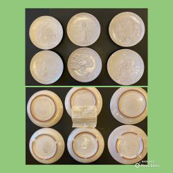 Vintage Frankoma Pottery Christmas Plates Set of 6, 8-1/4" $10 EACH PLATE (discount on multiples)