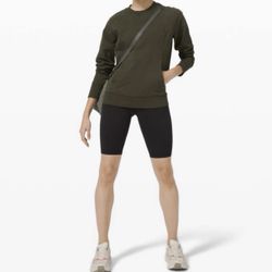 Lululemon Scuba Crew Pullover Olive Green Misty Meadow Deep Ivy Dark Green Sz 4  