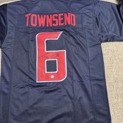Tommy Townsend Signed Autograph Custom Jersey - Metabilia Coa - Houston Texans