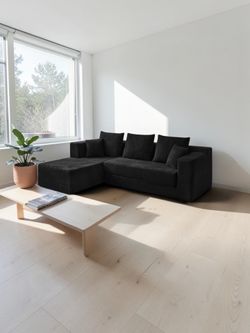 NEW! Black corduroy sofa sleeper, we accept all payments including financing FREE DELIVERY 🚚
