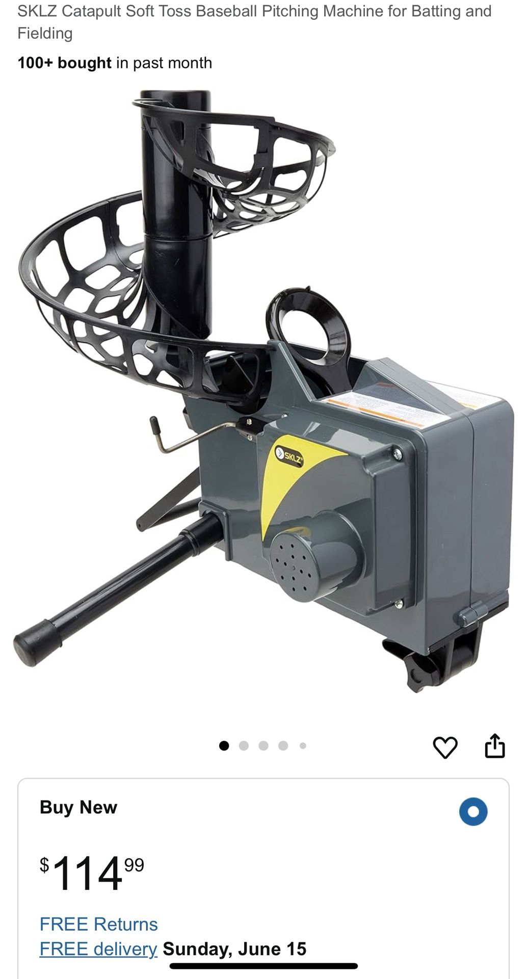 SKLZ Catapult Soft Toss Baseball Pitching Machine for Batting and Fielding