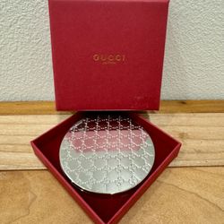 Luxury Compact Travel Mirror Silver with Box NWOT