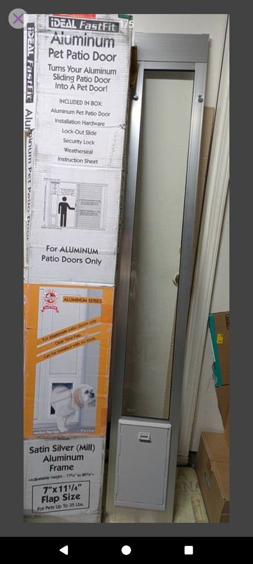 NEW aluminum pet door patio door insert IDEAL pet products MEDIUM dog door