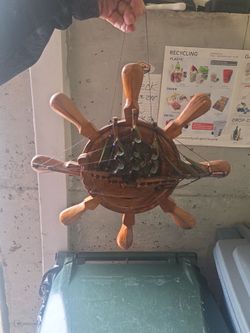 Nautical wooden wheel