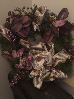 Holiday wreath purple accent color