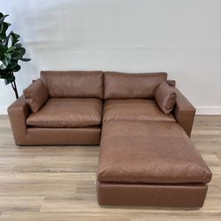 Leather Cloud Couch Modular Sofa