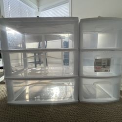 2 Plastic Drawer Storage Units